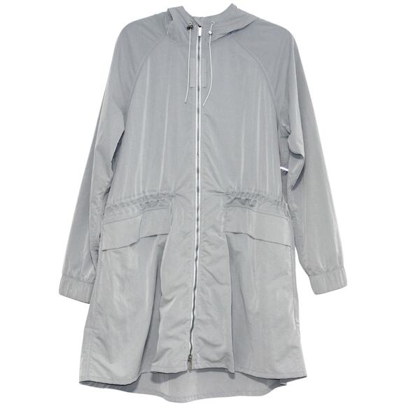 Lululemon Rare Grey Long Windbreaker Jacket Rain Jacket Size 10 - Picture 8 of 15